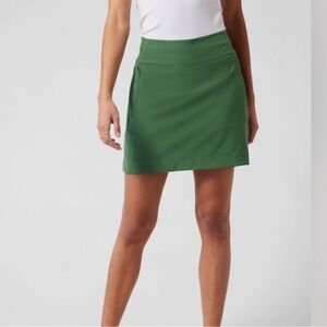 Athleta Brooklyn Skort 16” Size 2 Green Built-In Shorts Pockets Athleisure